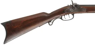 Halfstock Plains Rifle
.50 caliber, 35" Wm. Large barrel, 
H. Robbins lock, iron, walnut, used